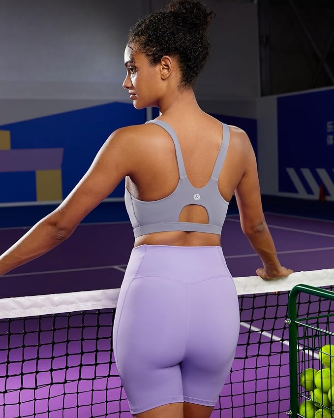RUNNING GIRL Sports Bra for Women High Support, Molded Cup High Impact Sports Bras for Women with Sewn in Pads