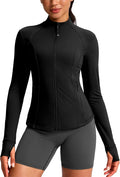 G Gradual Women's Workout Jackets Extended Waist Length Slim Full Zip 4 Pockets Athletic Jacket Spring Running Yoga Clothes