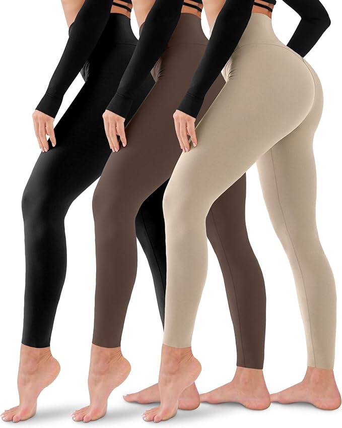3 Pack Leggings for Women-No See-Through High Waisted Tummy Control Yoga Pants Workout Running Legging