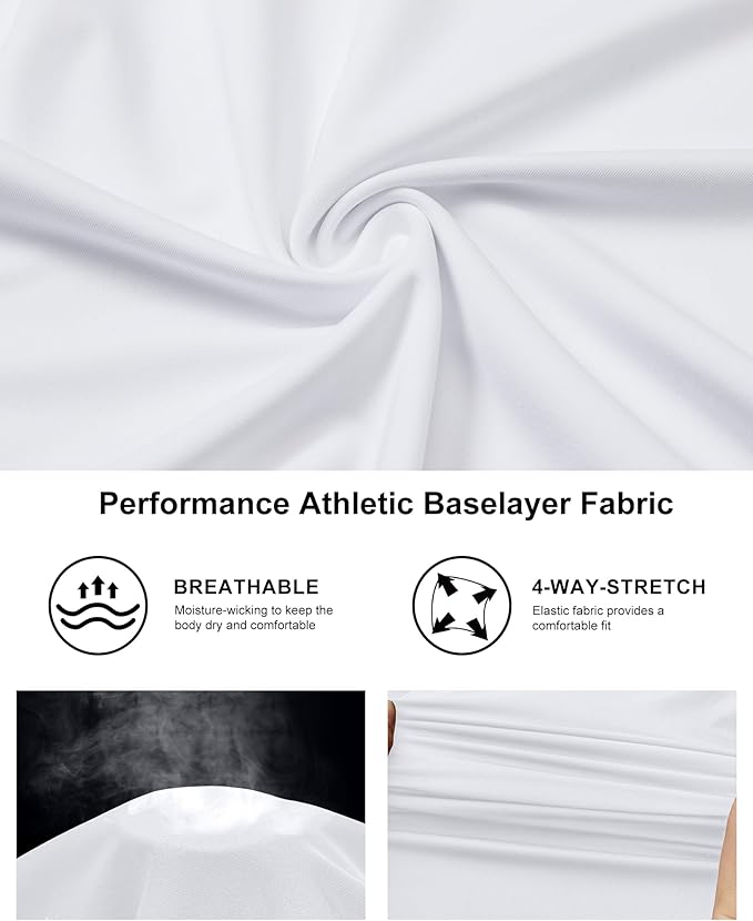 NebuKinex 5 Pack Women's Compression Shirt Long Sleeve Workout Tops Athletic Baselayer Quick Dry Gym Yoga Running T-Shirt