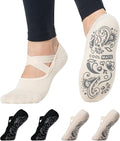 CoolMate Pilates Socks with Grips for Women, Yoga Socks, Crew Non Slip Women for Barre, Pilates Gifts for Women