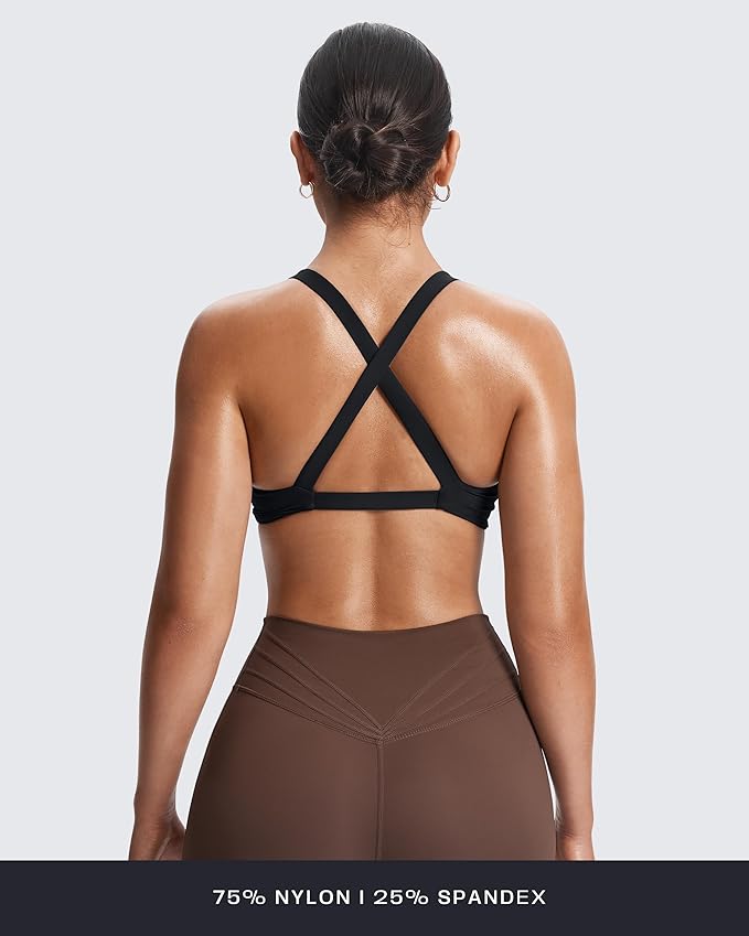 Aoxjox Women's Workout Sports Bras Fitness Satara Low Impact Bra Yoga Crop Tank