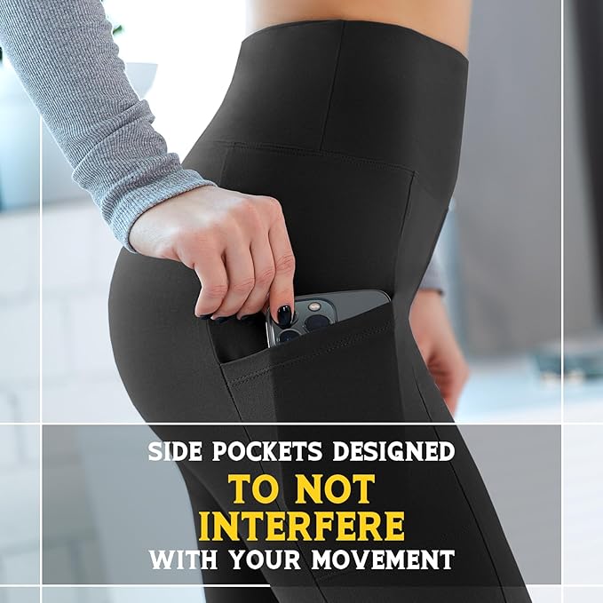 Walifrey Leggings with Pockets for Women, High Waisted Buttery Soft Womens Leggings for Gym Yoga Workout