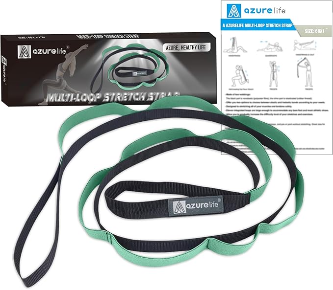 Premium Durable Stretch Straps with Loops, Stretching Strap for Physical Therapy, Multi-Loop Yoga Strap Fitness Exercise Strap for Yoga, Pilates, Dance, Flexibility&Exercise