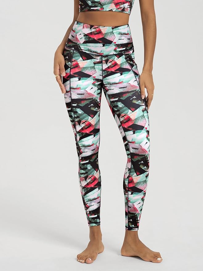 ODODOS Women's High Waisted Yoga Leggings with Pockets, Tummy Control Non See Through Workout Athletic Running Yoga Pants