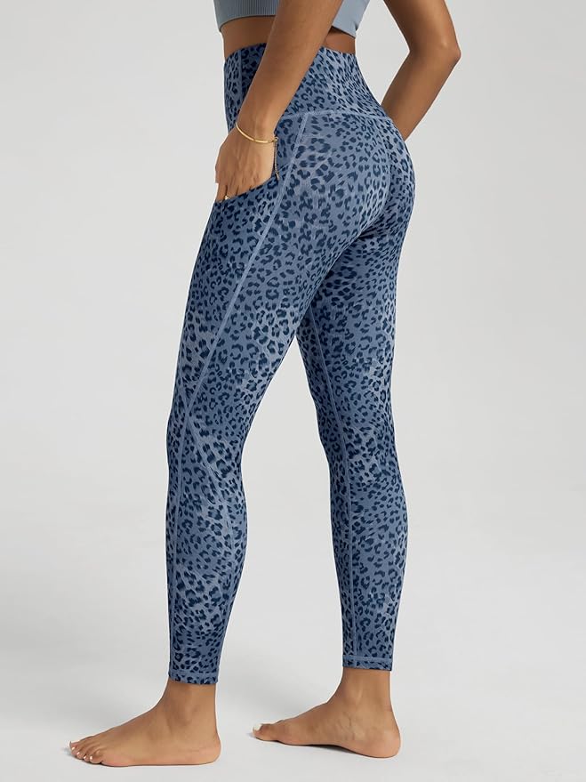 ODODOS Women's High Waisted Yoga Leggings with Pockets, Tummy Control Non See Through Workout Athletic Running Yoga Pants