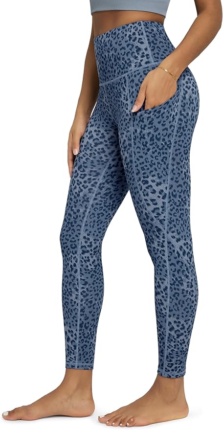 ODODOS Women's High Waisted Yoga Leggings with Pockets, Tummy Control Non See Through Workout Athletic Running Yoga Pants