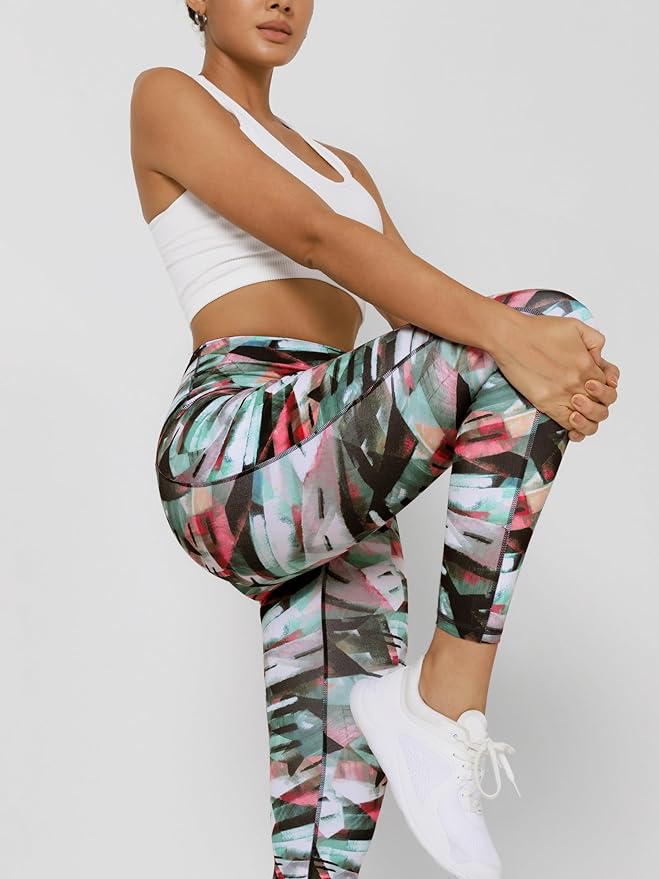ODODOS Women's High Waisted Yoga Leggings with Pockets, Tummy Control Non See Through Workout Athletic Running Yoga Pants