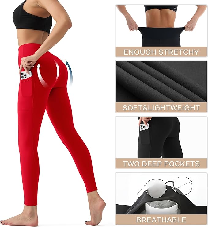 YUDSUD High Waisted Leggings for Women - Tummy Control Yoga Pants for Workout Running Athletic Women's Leggings Plus Size