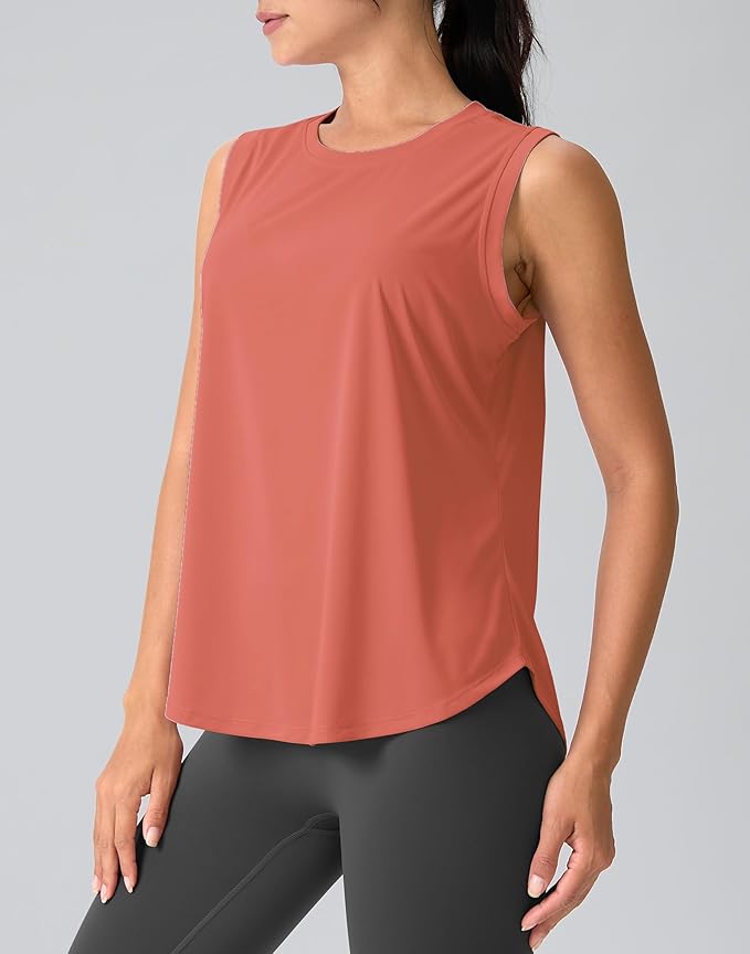 SANTINY Women's Sleeveless Workout Tops Breathable Lightweight Active Tennis Yoga Shirts Athletic Running Tank Tops for Women