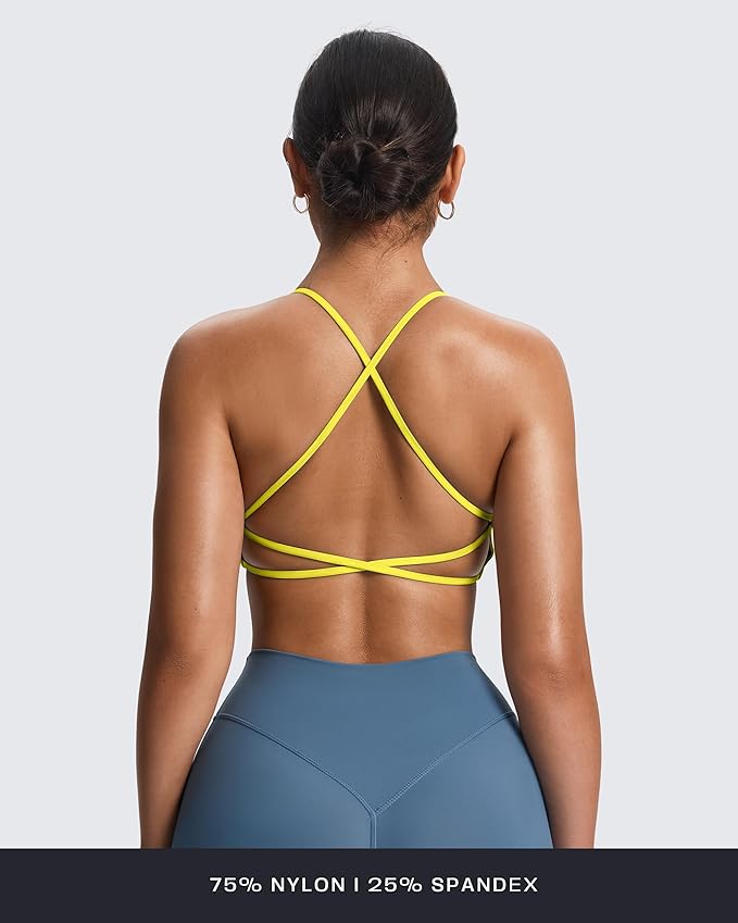 Aoxjox Women's Workout Sports Bras Fitness Trinity Ivy Low Impact Bra Yoga Crop Tank