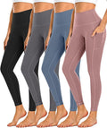 Dimore 4 Pack Workout Leggings for Women with Pockets,High Waisted Tummy Control Yoga Pants for Workout Running