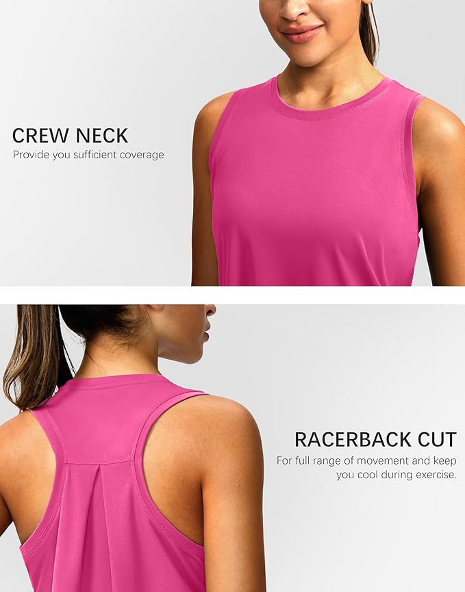 Women's Workout Tops Racerback Athletic Tank Tops Sleeveless Loose Fit Yoga Running Gym Shirts for Women