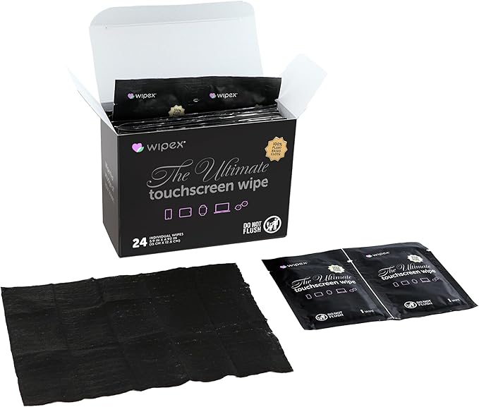 Wipex Screen Wipes & Gym Wipes Combo Pack - 75ct Gym Equipment Canister & 24ct Individually Wrapped Fitness Touch Screen Cloths, Safe for Yoga Mats & Electronics, Lavender Scent