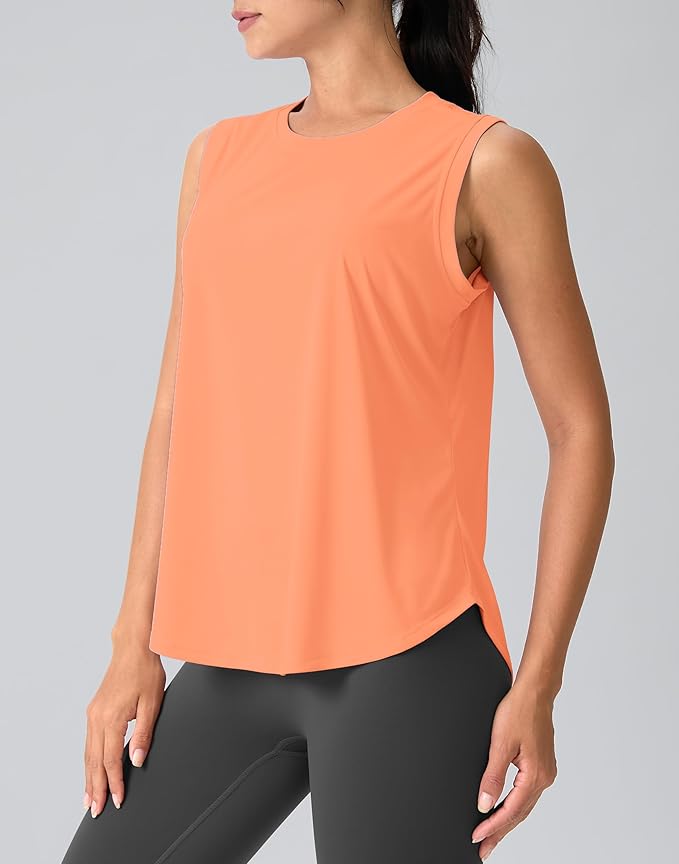 SANTINY Women's Sleeveless Workout Tops Breathable Lightweight Active Tennis Yoga Shirts Athletic Running Tank Tops for Women
