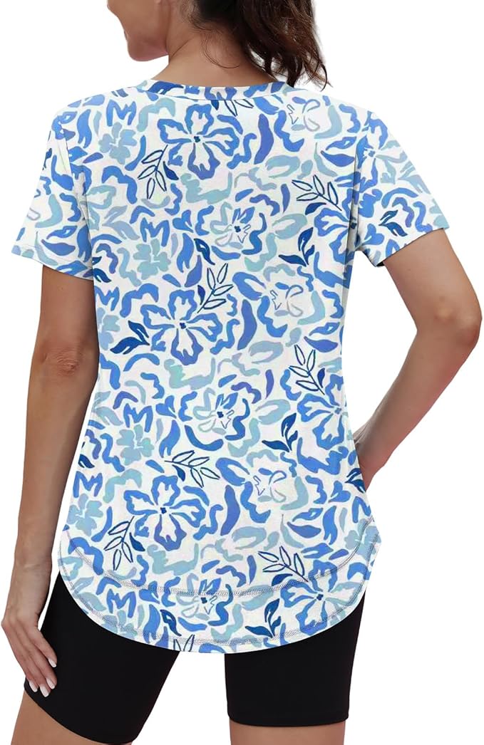 XIEERDUO Womens Workout Tops Short Sleeve Shirts Quick Dry Outfits for Hiking Running S-3XL