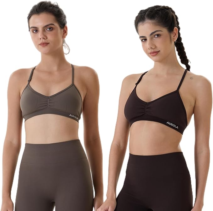 AUROLA Mercury Workout Sports Bras Women Athletic Removable Padded Backless Strapy Minimal Crop Top