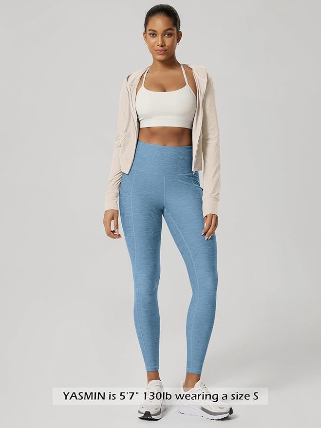 ODODOS Women's High Waisted Yoga Leggings with Pockets, Tummy Control Non See Through Workout Athletic Running Yoga Pants