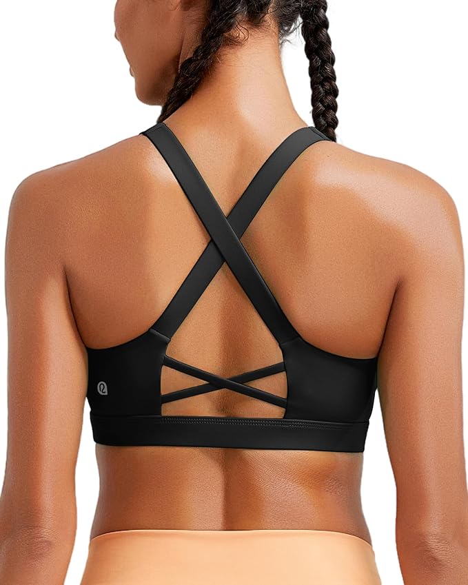 RUNNING GIRL Sports Bra for Women, Molded Cup High Impact Sports Bras for Women with Sewn in Pads