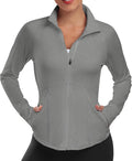 Women's Athletic Jackets Lightweight Sport Workout Jackets Zip Up Running Jackets with Thumb Holes for Gym Yoga