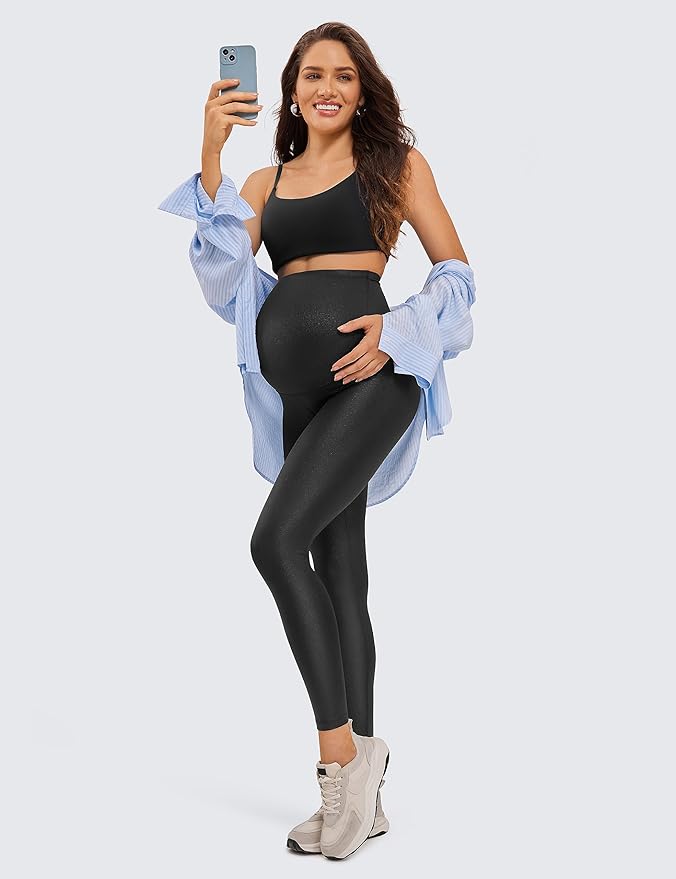 CRZ YOGA Butterluxe Maternity Leggings 25" - Over The Belly Buttery Soft Workout Activewear Yoga Womens Pregnancy Pants
