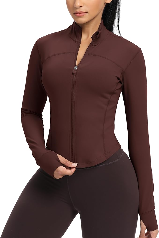 GYM RAINBOW Womens Zip Up Workout Jakcets Lightweight Slim Fit Running Athletic Jackets with Thumb Holes