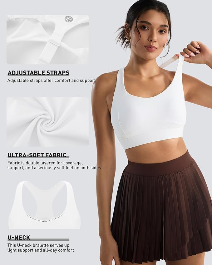 RUNNING GIRL High Impact Sports Bras for Women,Racerback Running Bra Workout Crop Tank Tops Longline Sports Bra Push up