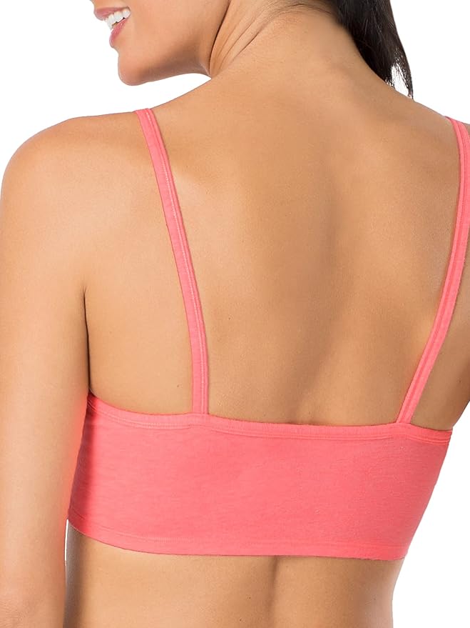 Fruit of the Loom Women's Spaghetti Strap Cotton Sports Bra - All-Day Comfort & Easy Movement