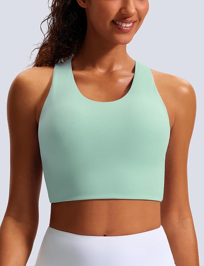 Sports Bras for Women Criss-Cross Back Padded Workout Tank Tops Medium Support Crop Tops for Women