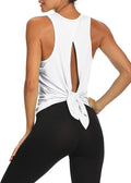 Bestisun Workout Tank Tops Open Back Yoga Exercise Shirts Tie Back Athletic Clothes for Women
