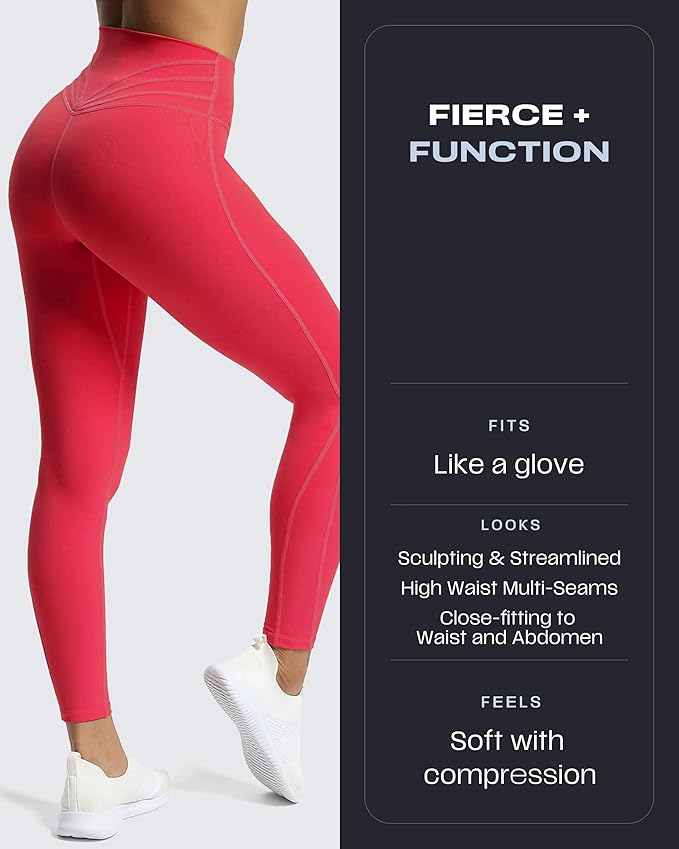 Aoxjox High Waisted Workout Leggings for Women Trinity Yoga Pants 26.5"