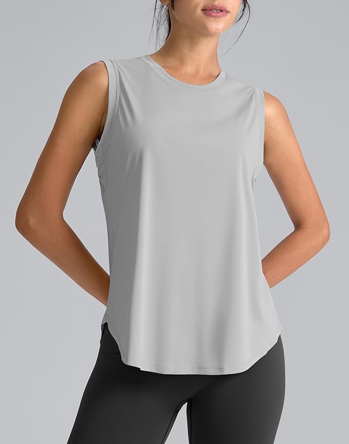 SANTINY Women's Sleeveless Workout Tops Breathable Lightweight Active Tennis Yoga Shirts Athletic Running Tank Tops for Women