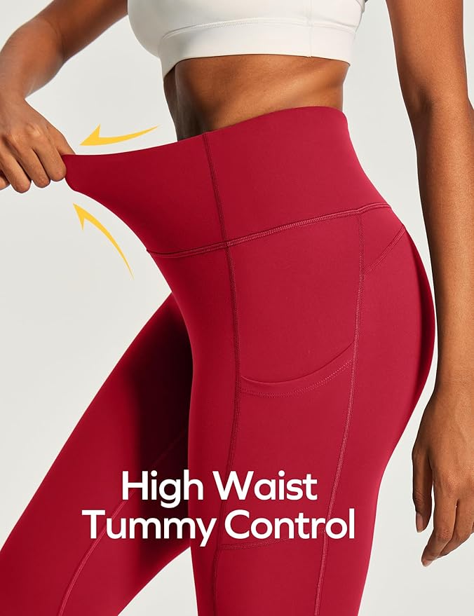 Ewedoos Capri Leggings for Women High Waisted Yoga Pants with Pockets for Women Tummy Control Workout Leggings Yoga Capris