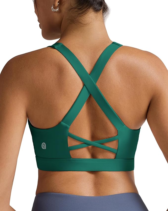 RUNNING GIRL Sports Bra for Women, Molded Cup High Impact Sports Bras for Women with Sewn in Pads