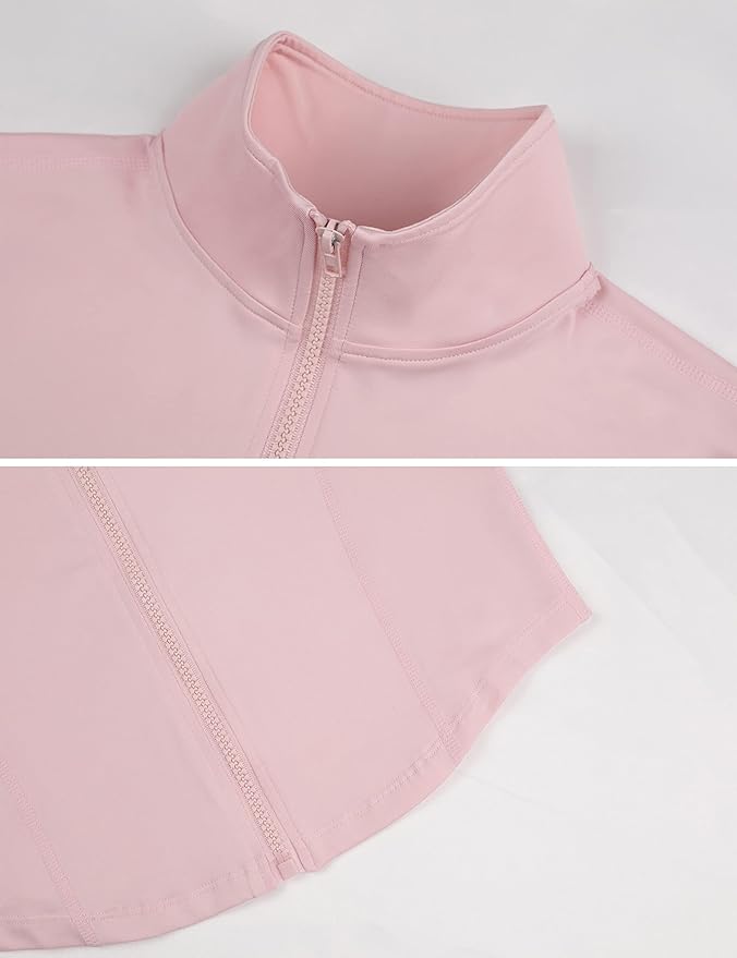 Tanming Women's Full Zip Seamless Workout Jacket Running Yoga Slim Fit Track Jacket