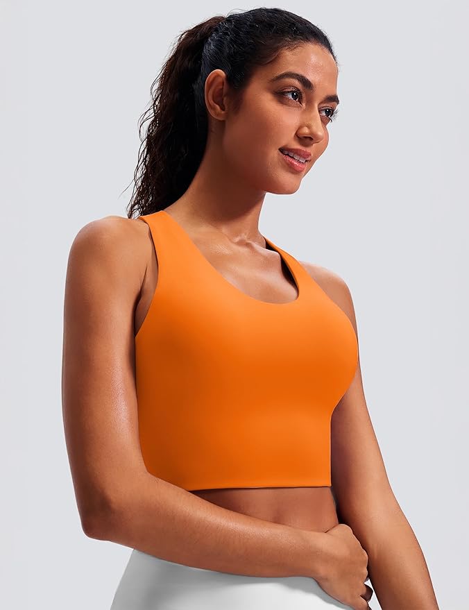 Sports Bras for Women Criss-Cross Back Padded Workout Tank Tops Medium Support Crop Tops for Women