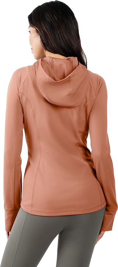 Yogalicious Full-Zip Lightweight Hooded Running Workout Yoga Lux Jacket with Pockets