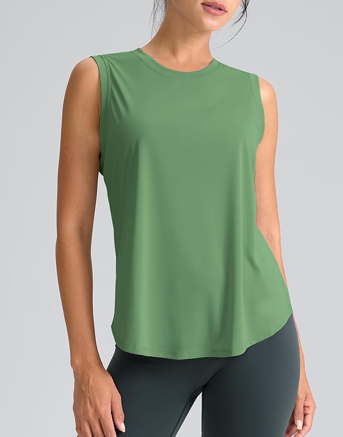 SANTINY Women's Sleeveless Workout Tops Breathable Lightweight Active Tennis Yoga Shirts Athletic Running Tank Tops for Women