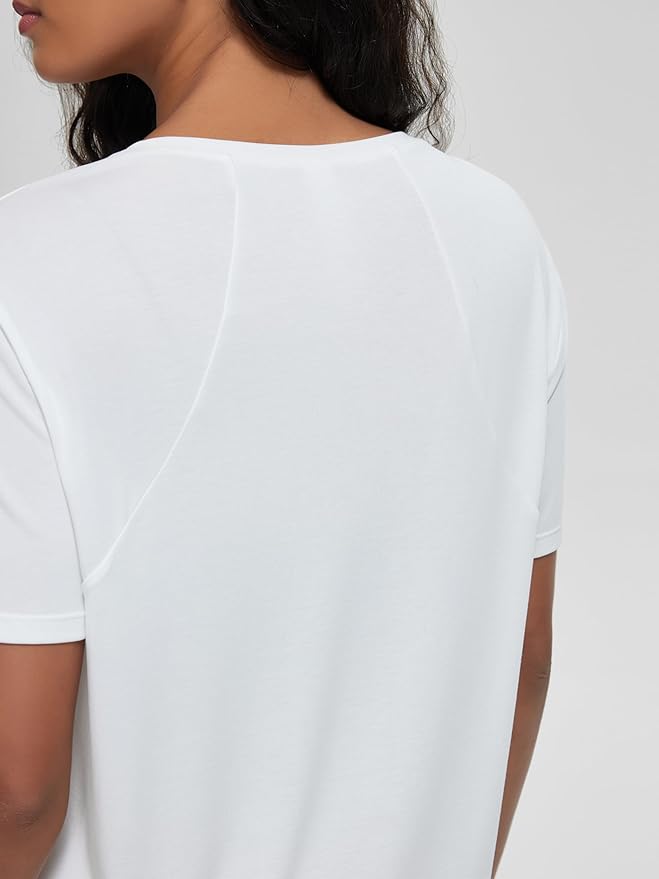 ODODOS Modal Soft Short Sleeve Shirts for Women Crew Neck Yoga Tee Casual Workout Tops