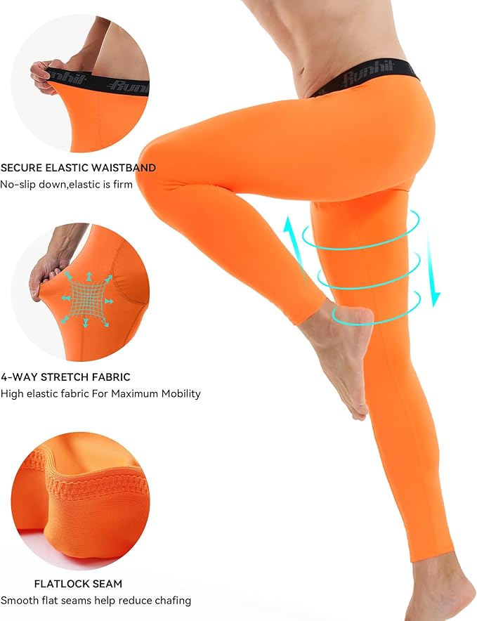 Runhit Men’s Compression Pants Running Tights Workout Leggings Athletic Base Layer Pants for Sports Yoga Basketball
