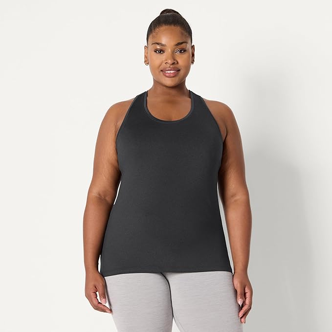 Amazon Essentials Women's Active Quick Dry Tech Stretch Racerback Scoop Neck Tank Top, Multipacks