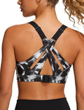 Yvette Sports Bra High Impact Adjustable Criss Cross Back, Full Support for Large Bust No Bounce