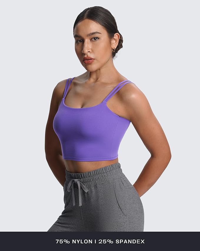 Aoxjox Women's Workout Sports Bras Fitness Yoga Crop Tank Metamorph Twist Back Cami