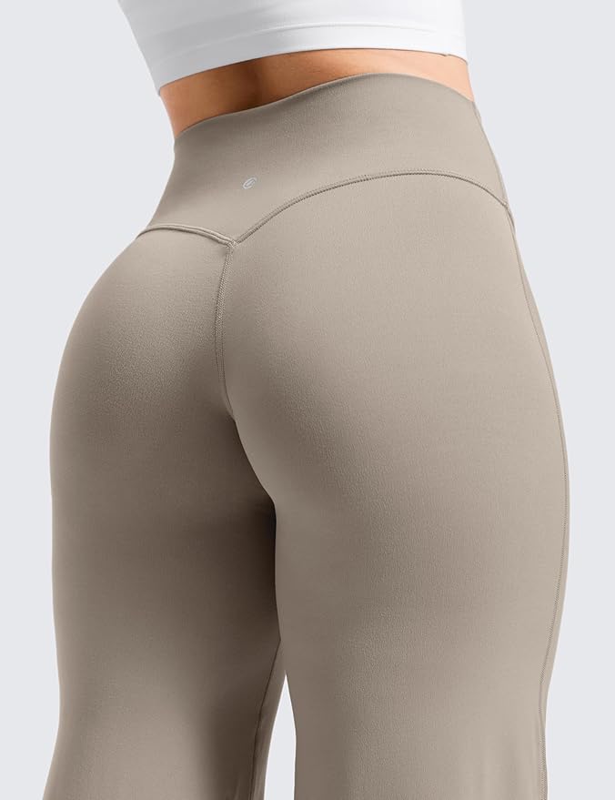 CRZ YOGA Softretch No Front Seam Wide Leg Pants 28''/ 30''/ 32" for Women - High Waist Yoga Lounge Buttery Soft Comfy Casual