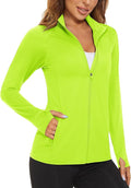 MAGCOMSEN Women's UPF 50+ Lightweight Athletic Jacket Sun Protection Full Zip Long Sleeve Shirts Hiking Outdoor Pockets