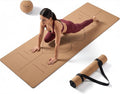 Laude Cork Yoga Mat + Ball Set – Sustainable Non Slip Yoga Mat with Strap – Thick Yoga Mat, Pilates Mat Thick & Workout Mat – Eco-Friendly Cork & Rubber Mat with Alignment Lines, Superior Grip, Sweat-Resistant & Durable 72"x26"