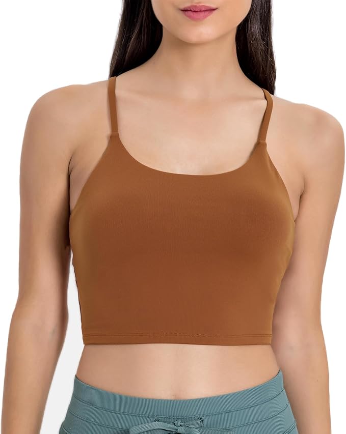 Lemedy Women Padded Sports Bra Fitness Workout Running Shirts Yoga Tank Top