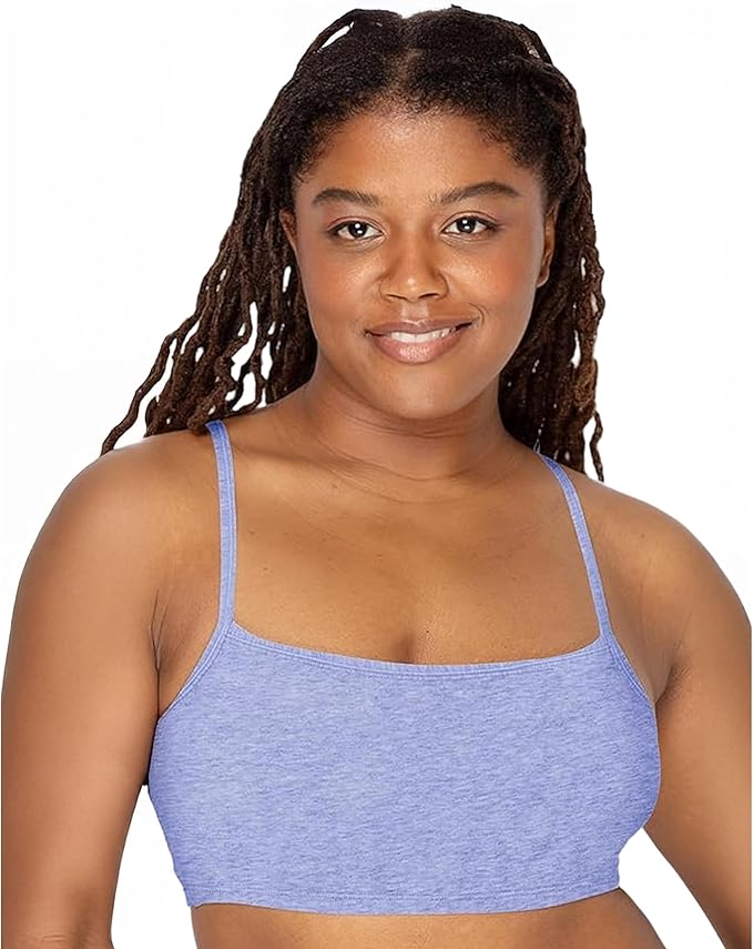 Fruit of the Loom Women's Spaghetti Strap Cotton Pullover Sports Bra Value Pack