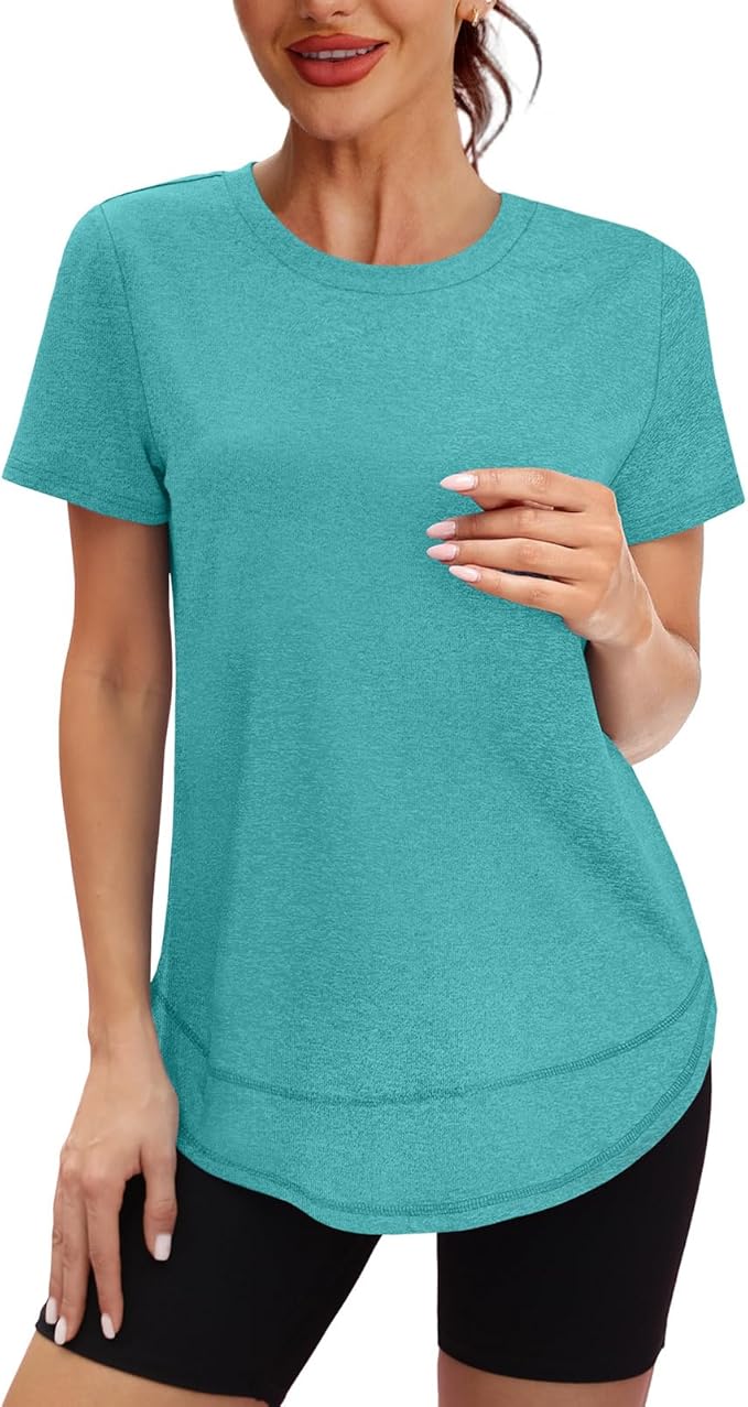 XIEERDUO Womens Workout Tops Short Sleeve Shirts Quick Dry Outfits for Hiking Running S-3XL
