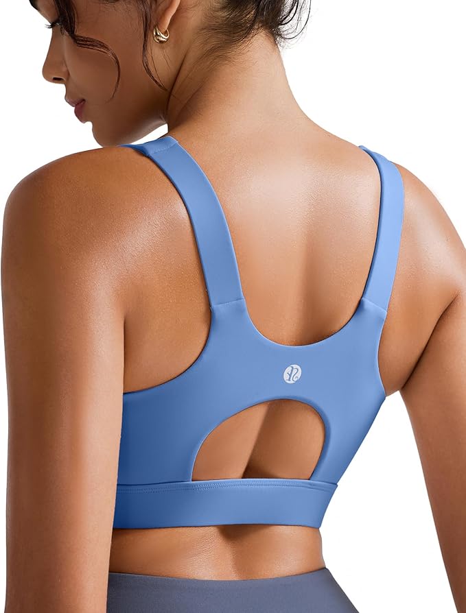 RUNNING GIRL High Impact Sports Bras for Women,Racerback Running Bra Workout Crop Tank Tops Longline Sports Bra Push up